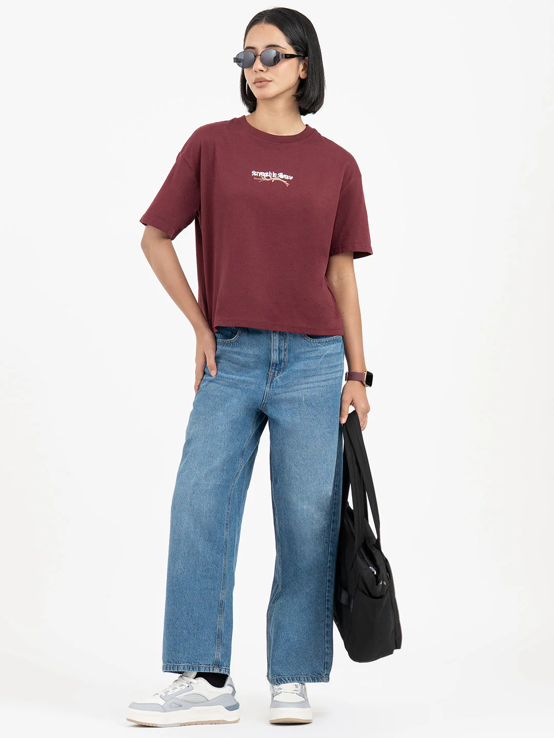 Maroon T-Shirt for Women - Image 6