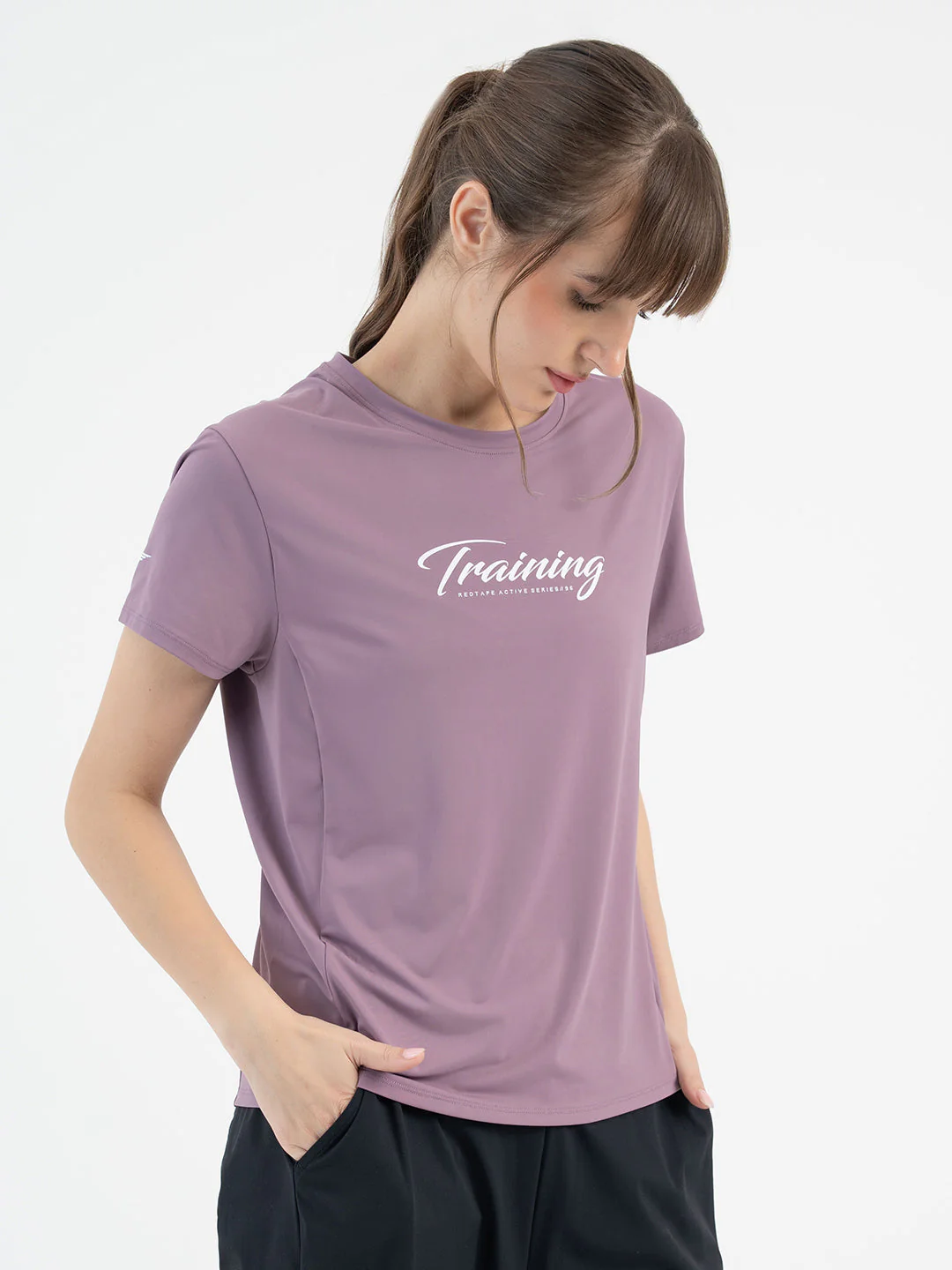 Mauve Activewear T-Shirt for Women - Image 3