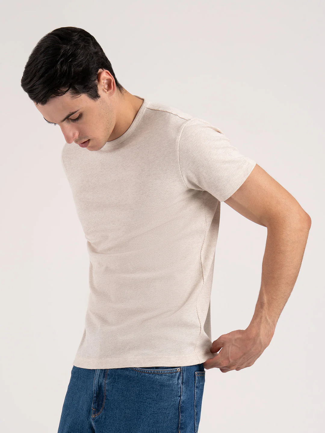 Melange Round Neck T-Shirt for Men - Image 4