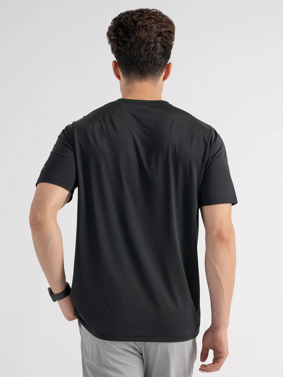 Men's Activewear Graphic Black T-Shirt - Image 3