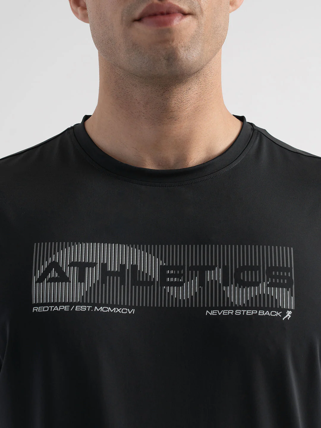 Men's Activewear Graphic Black T-Shirt - Image 4