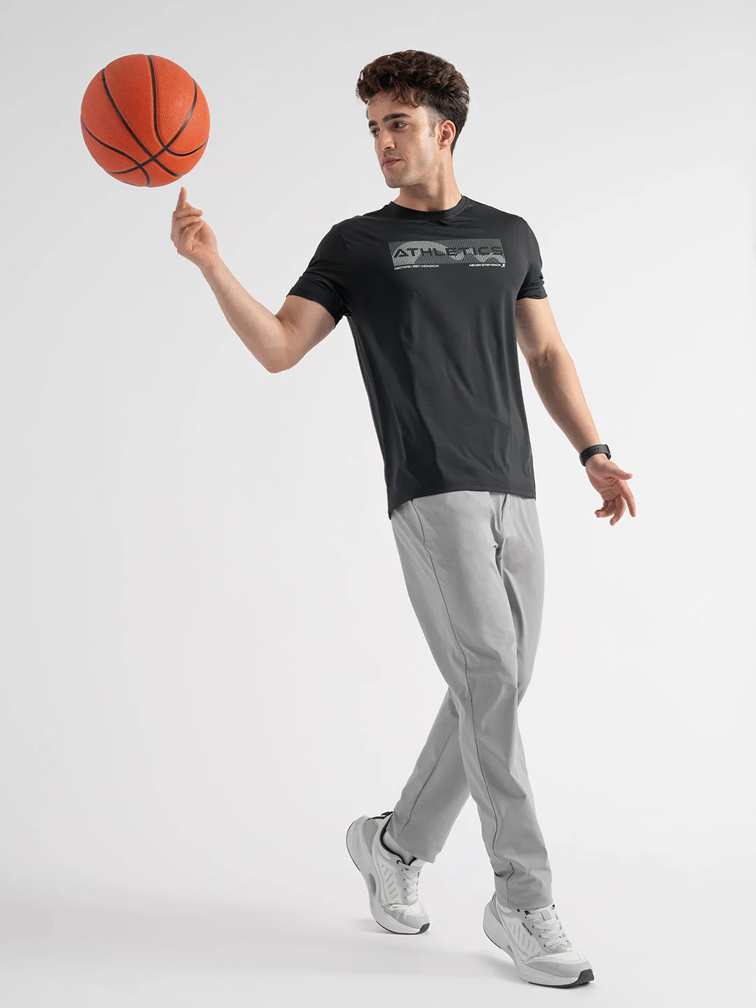 Men's Activewear Graphic Black T-Shirt - Image 5