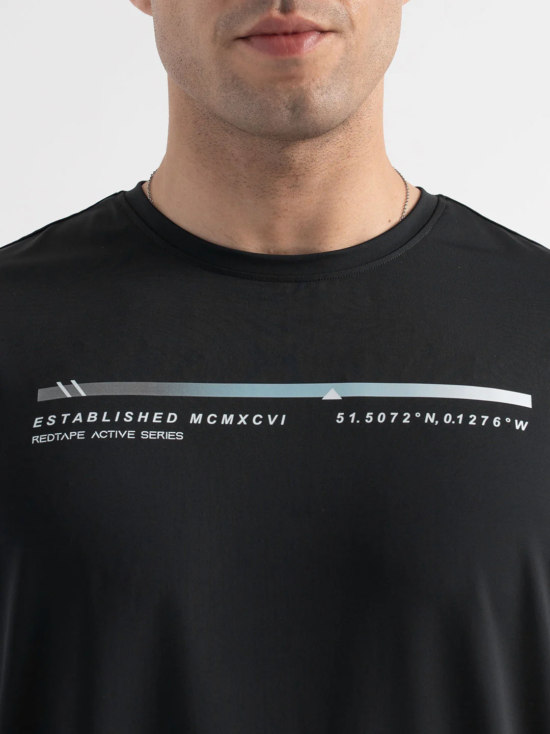 Men's Activewear Graphic Black T-Shirt - Image 4