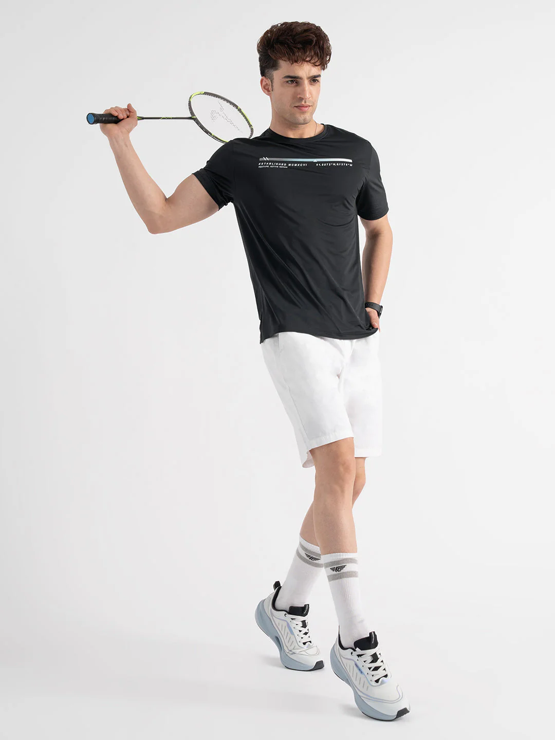 Men's Activewear Graphic Black T-Shirt - Image 5