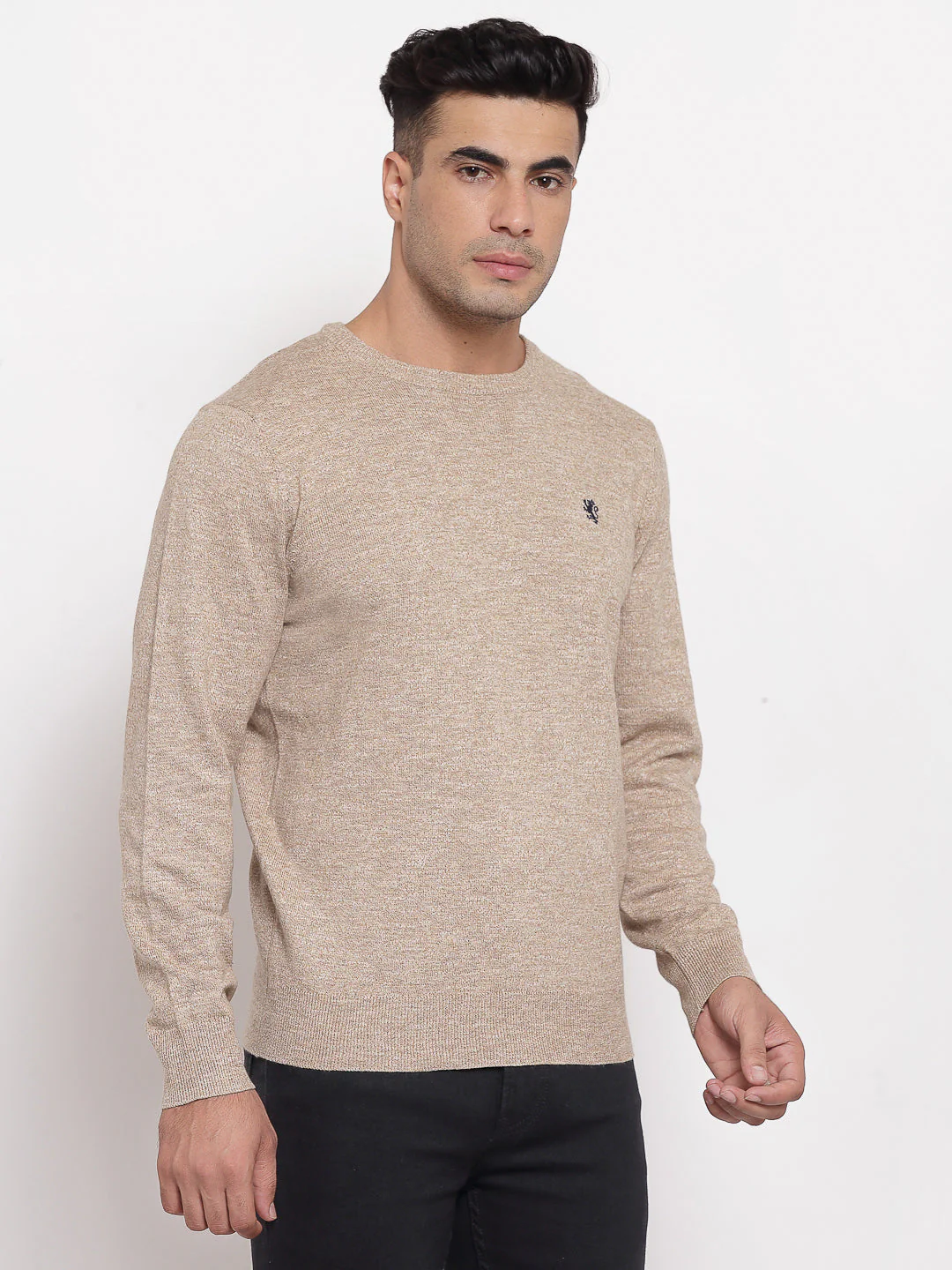 Men Beige Sweater - Image 2