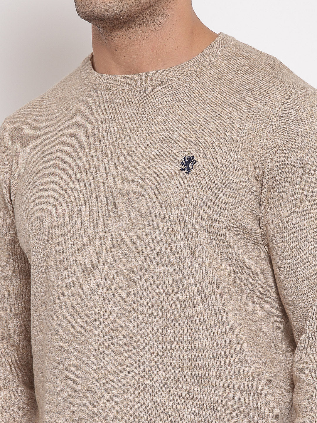 Men Beige Sweater - Image 4