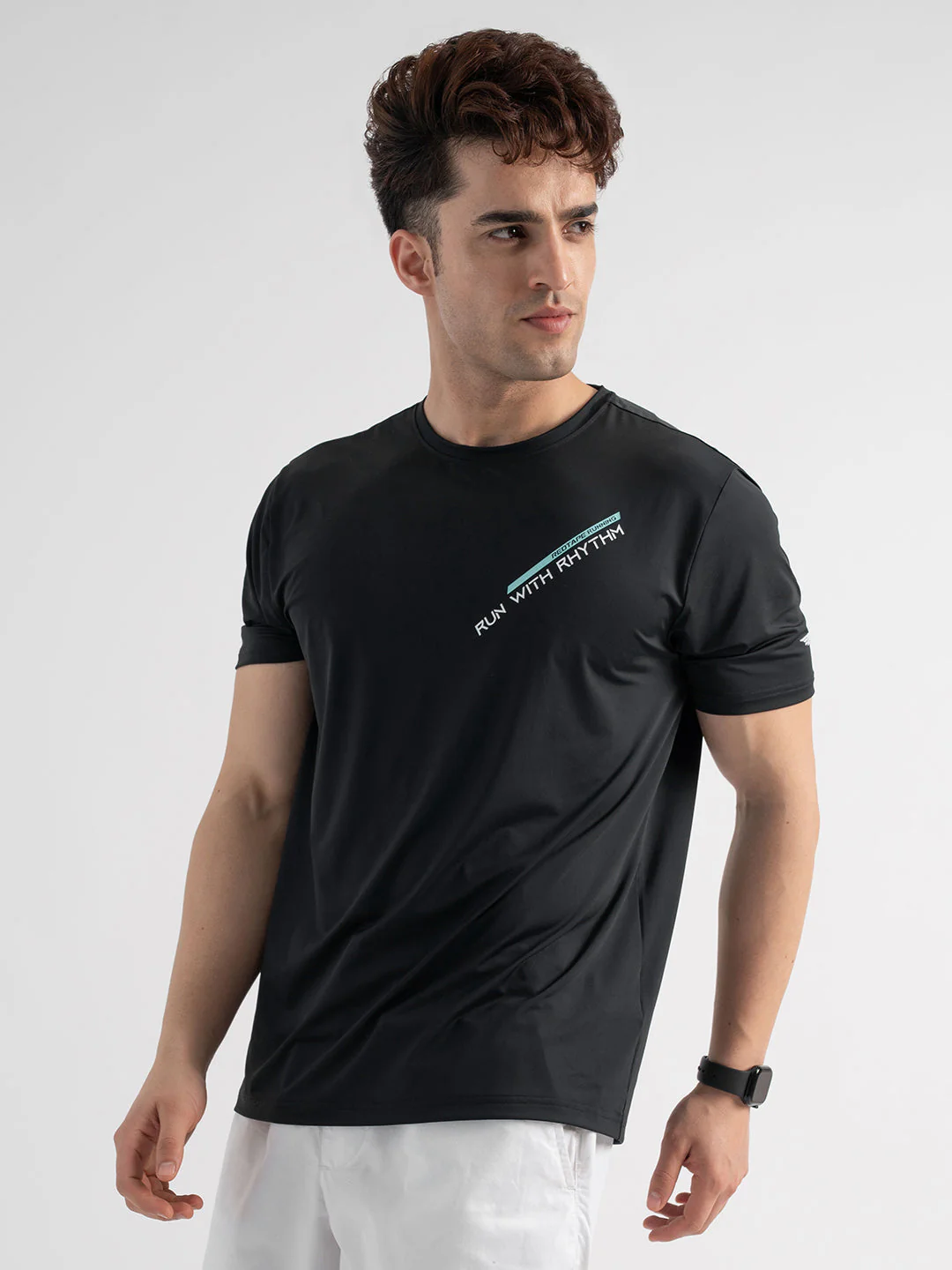 Menâ€™s Black Activewear Graphic T-Shirt - Image 2