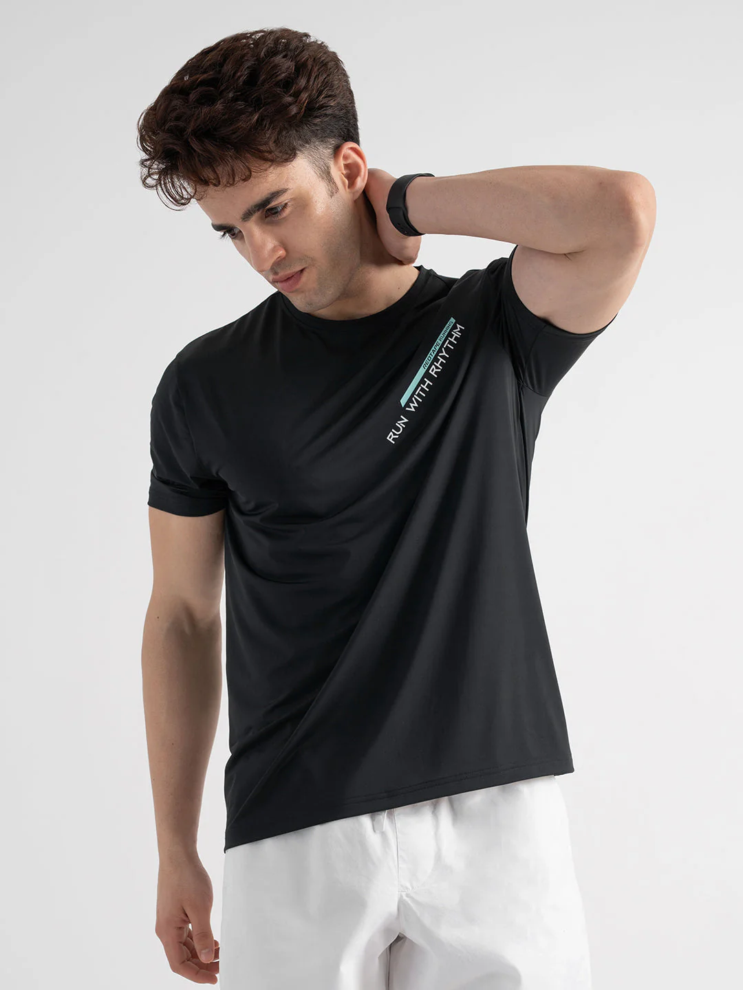 Menâ€™s Black Activewear Graphic T-Shirt - Image 6