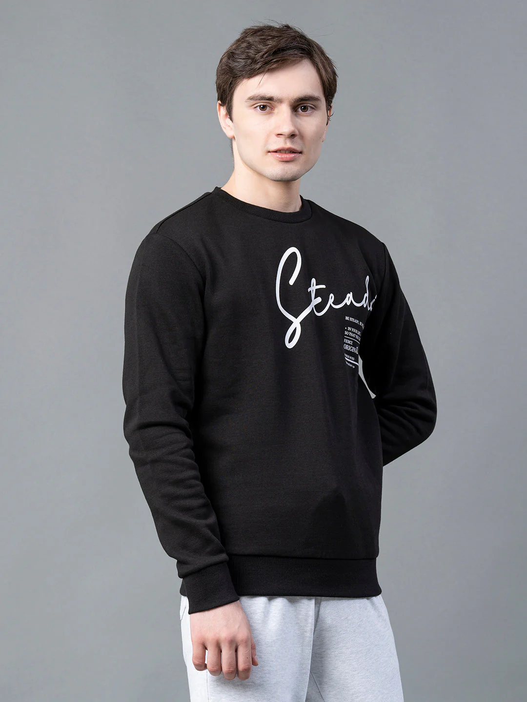 Men Black Graphic Print Sweatshirt - Image 2