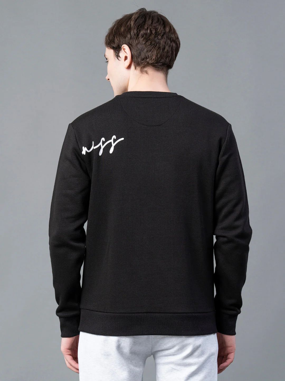 Men Black Graphic Print Sweatshirt - Image 3