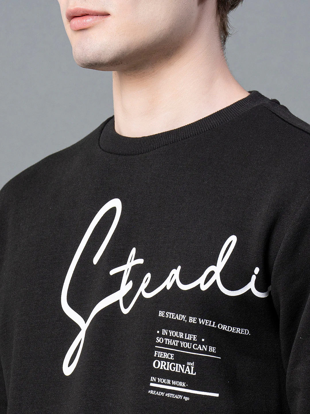 Men Black Graphic Print Sweatshirt - Image 4