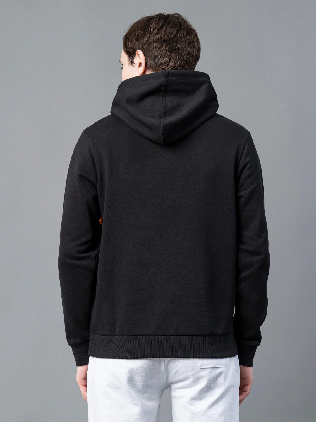 Men Black Graphic Print Hoodie - Image 3
