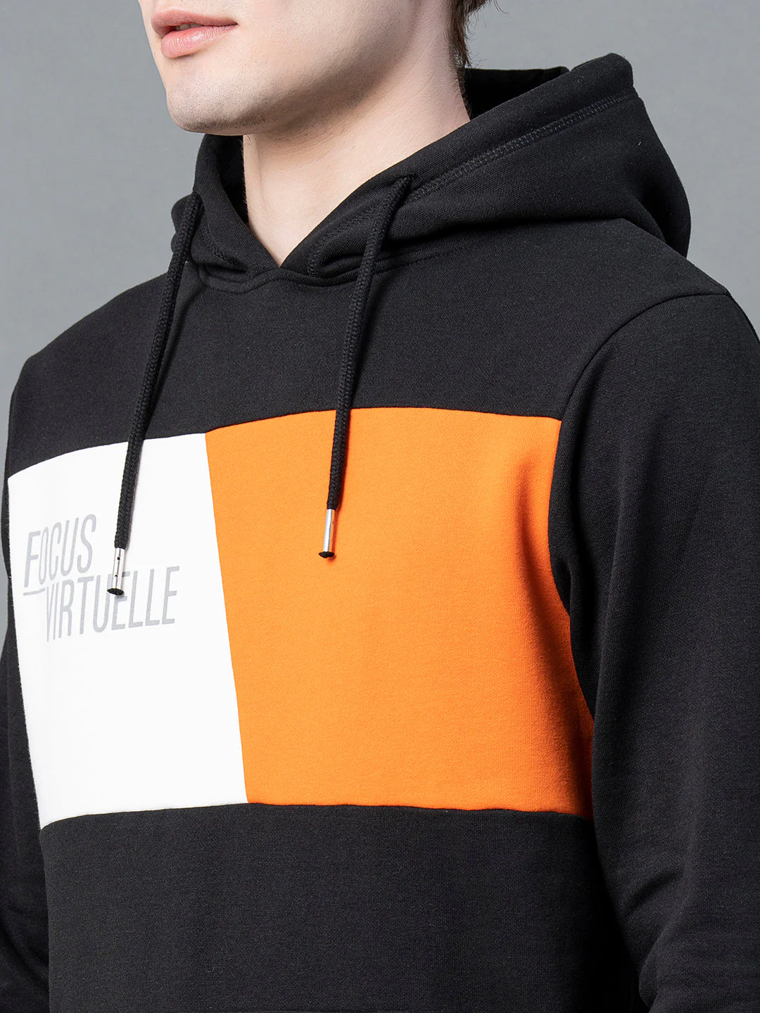 Men Black Graphic Print Hoodie - Image 4