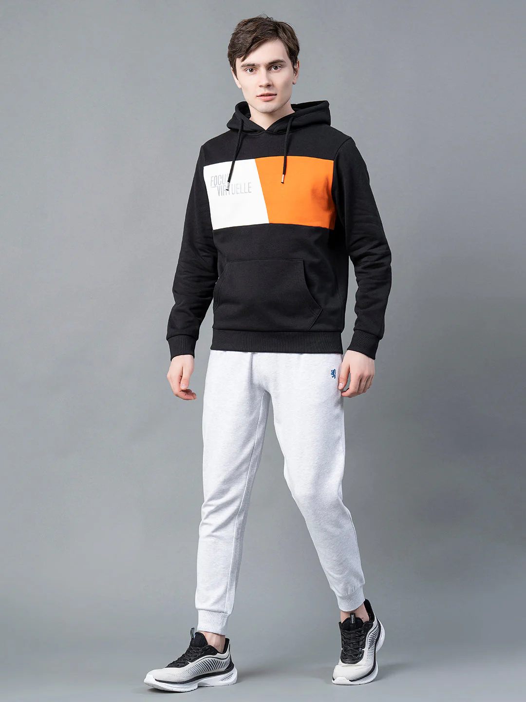 Men Black Graphic Print Hoodie - Image 5