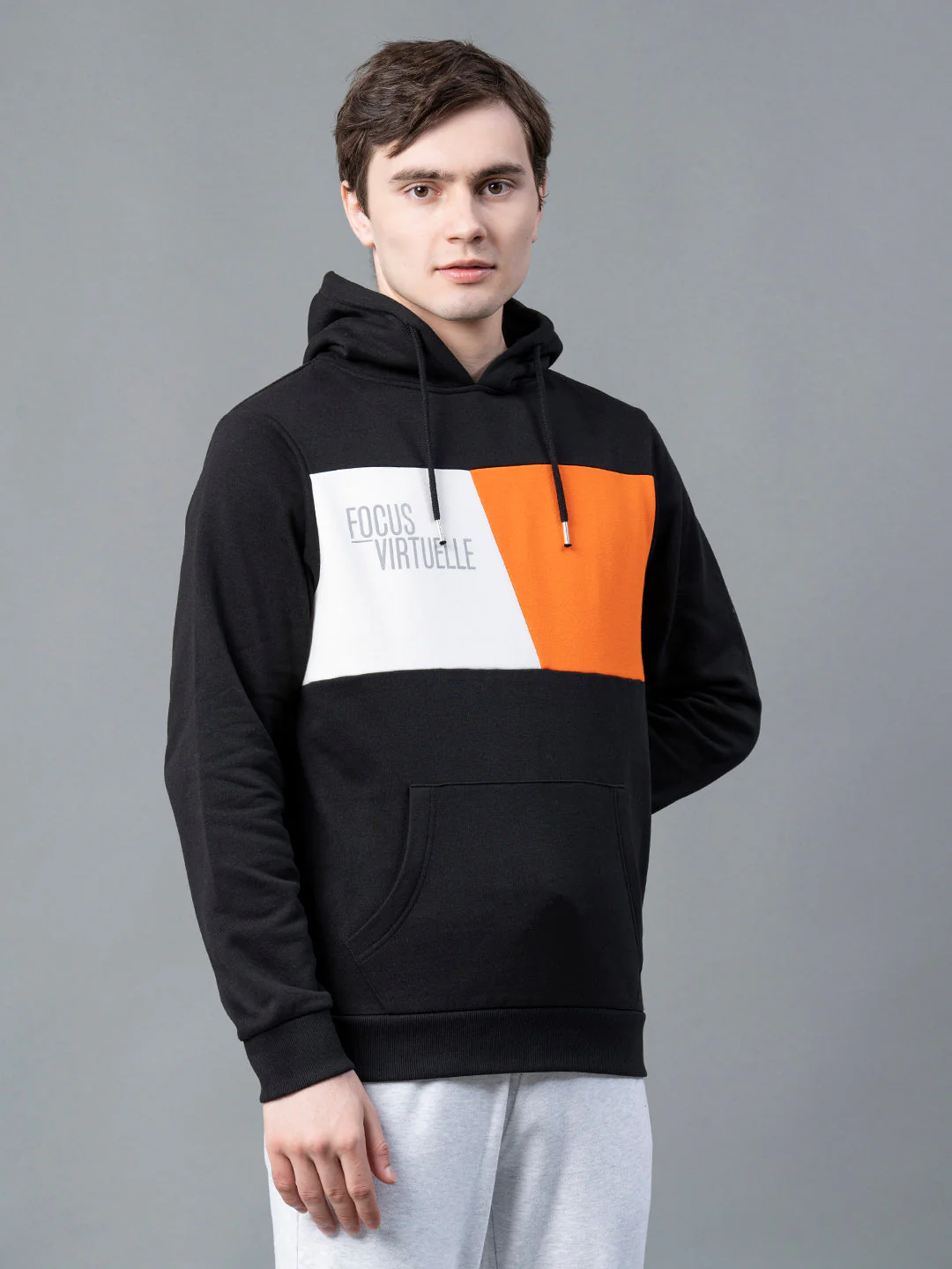Men Black Graphic Print Hoodie - Image 6