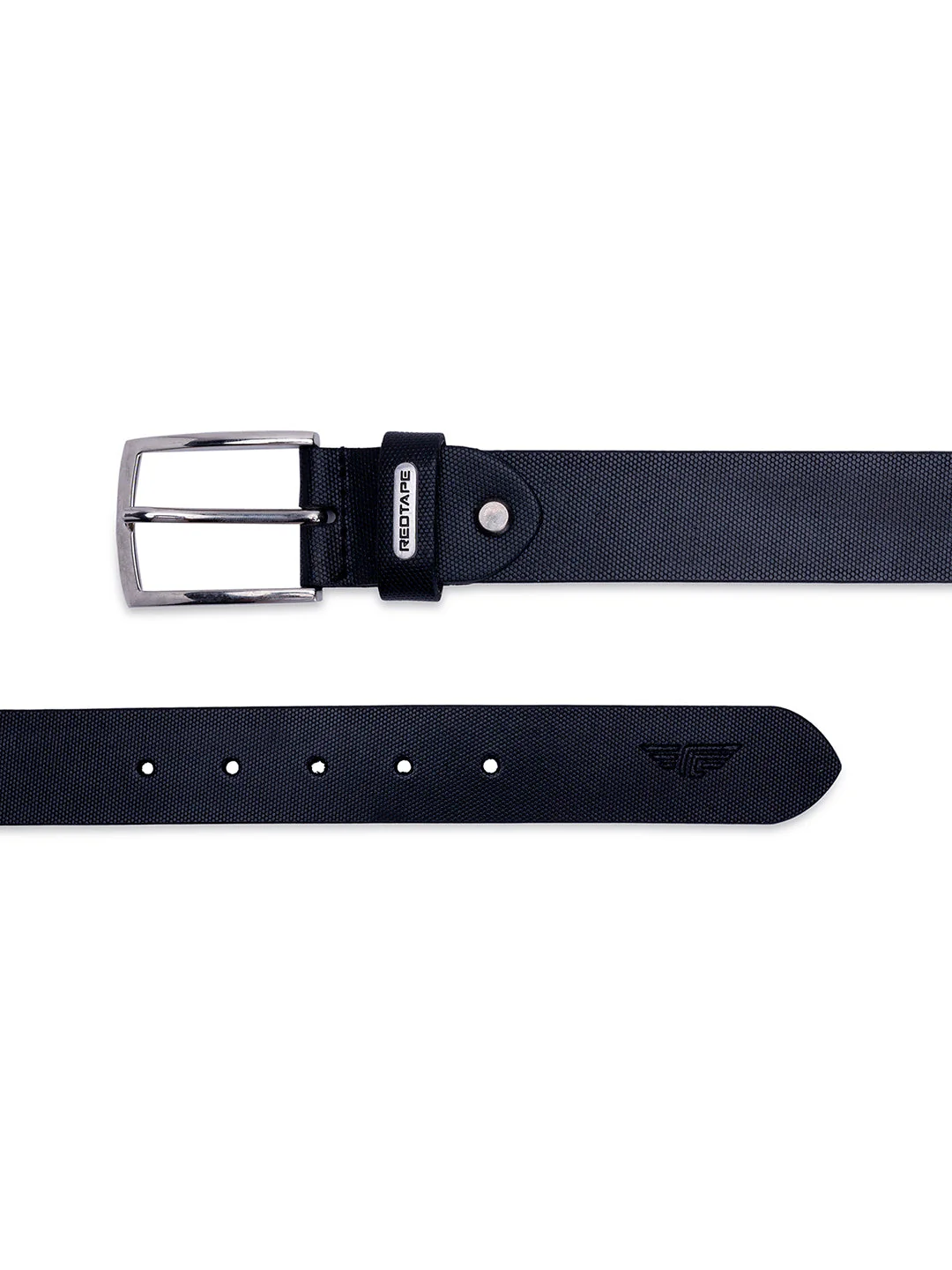 Men Black Leather Belt - Image 4