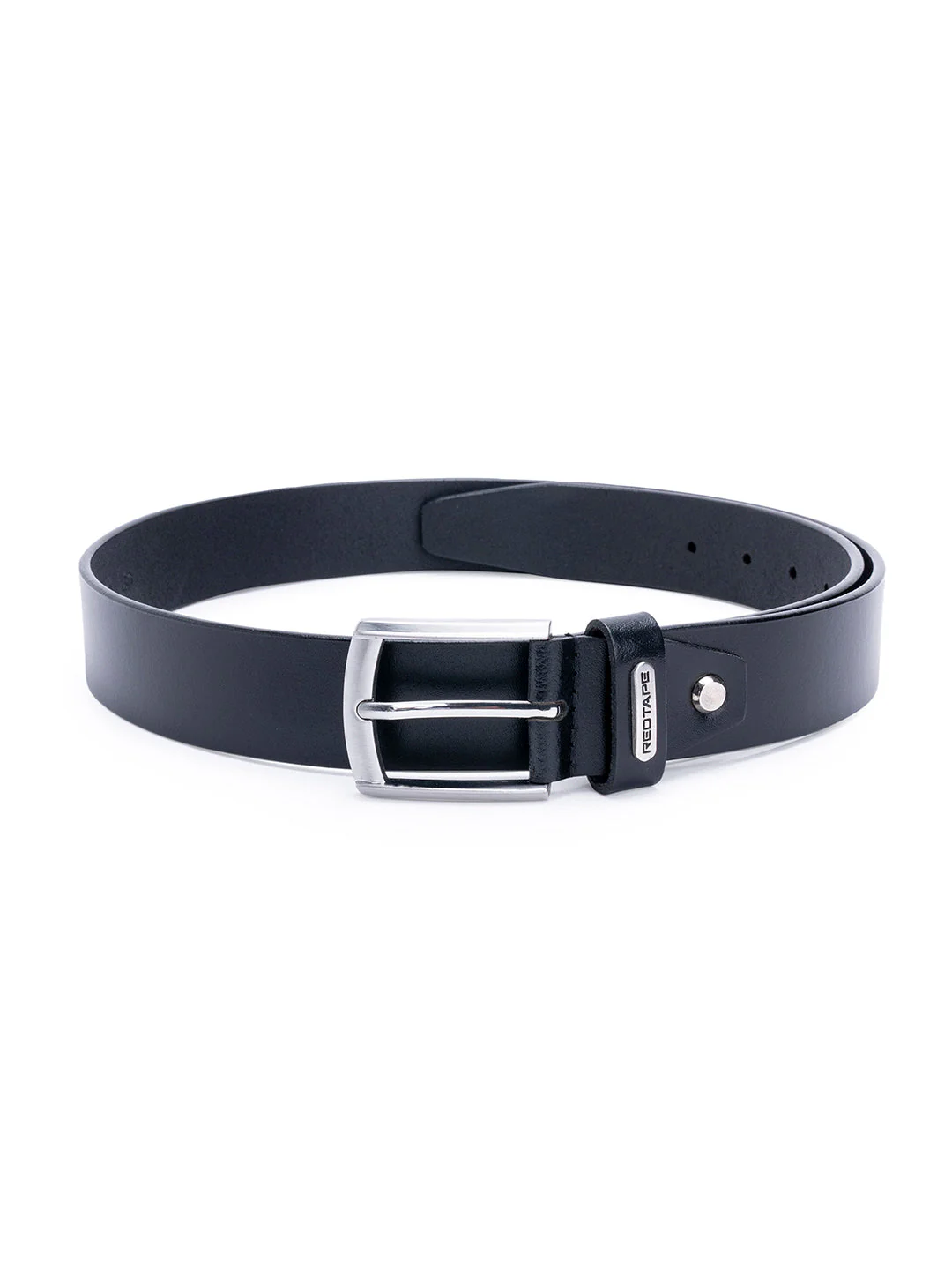 Men Black Leather Belt - Image 3