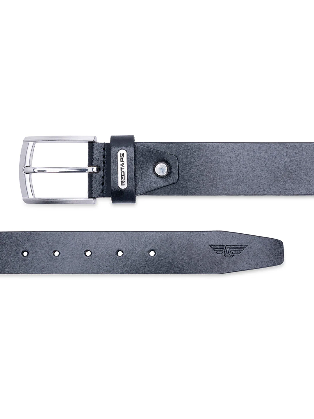 Men Black Leather Belt - Image 4