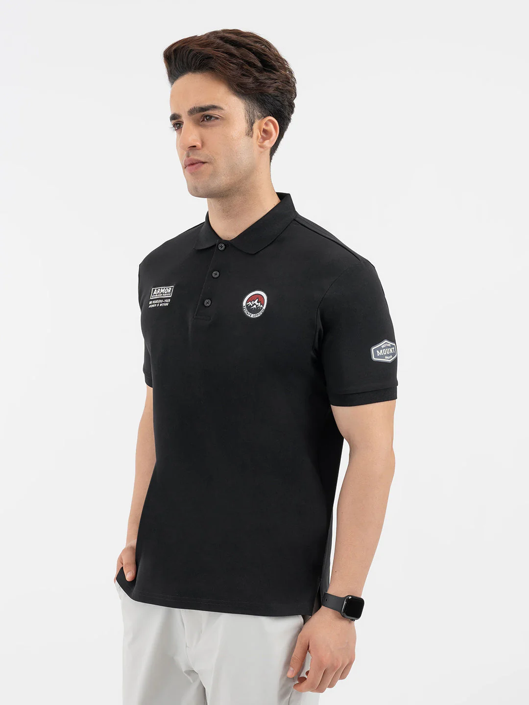 Red Tape Menâ€™s Black Polo T-Shirt - Image 2