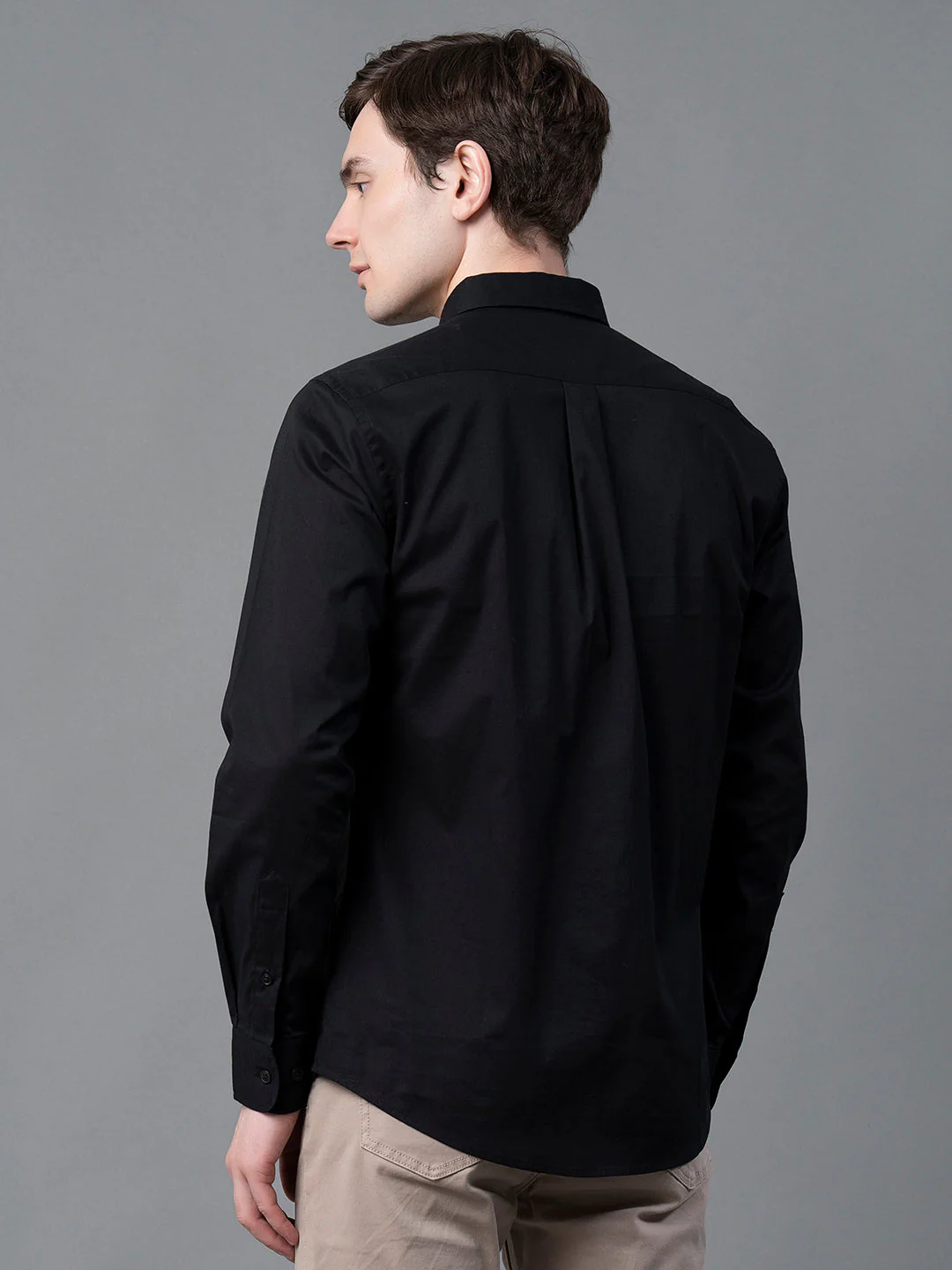 Pure Cotton Solid Shirt for Men - Image 3