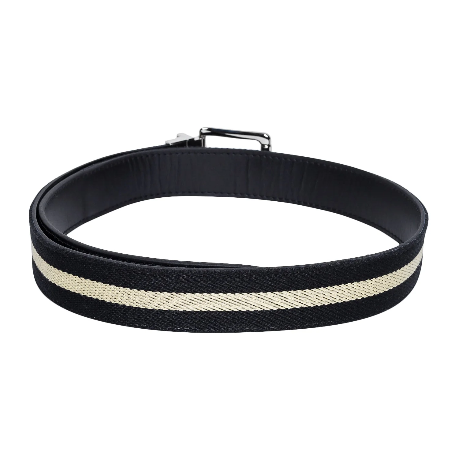 Men Black Stone Leather Belt - Image 5