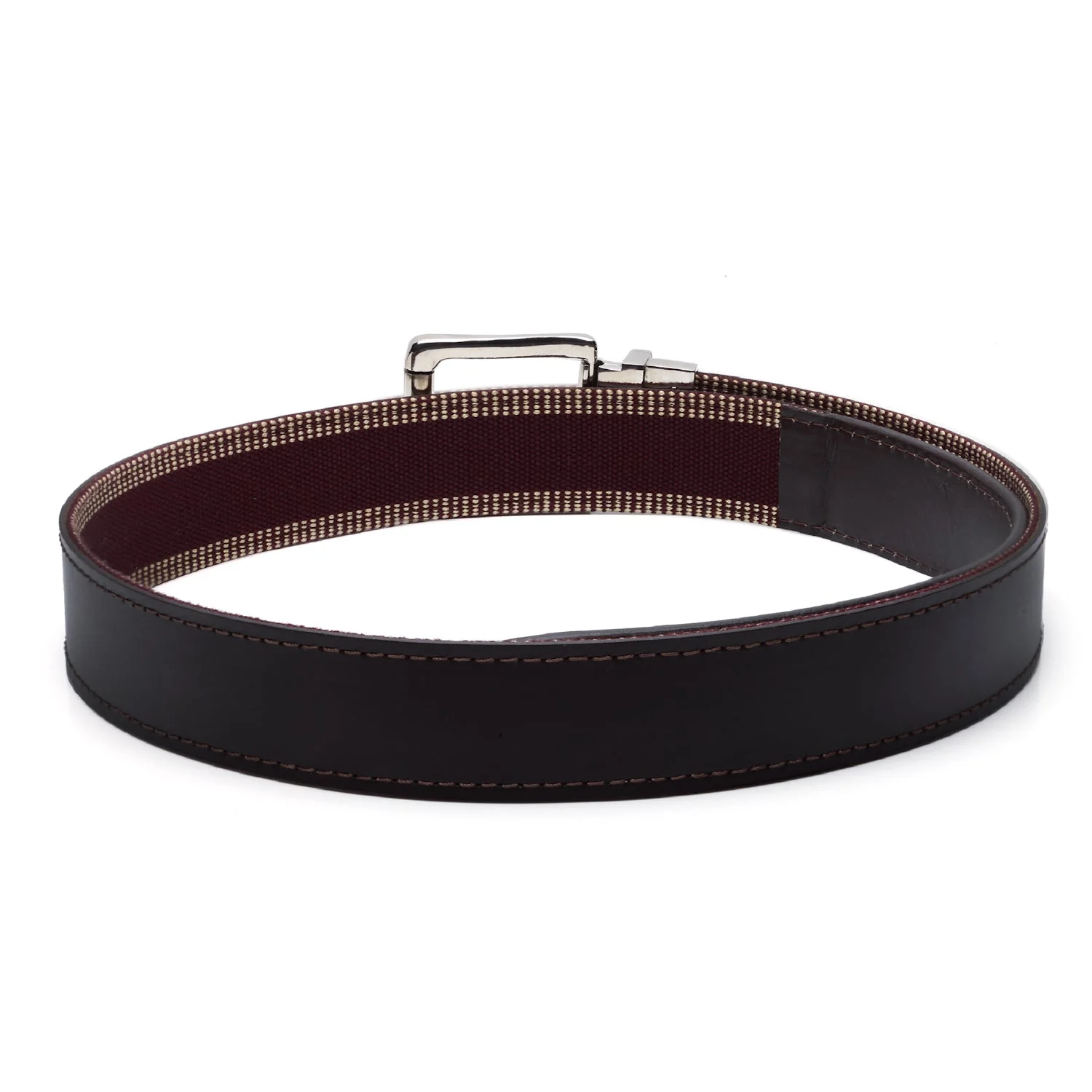 Men Bordo Leather Reversible Belt - Image 4