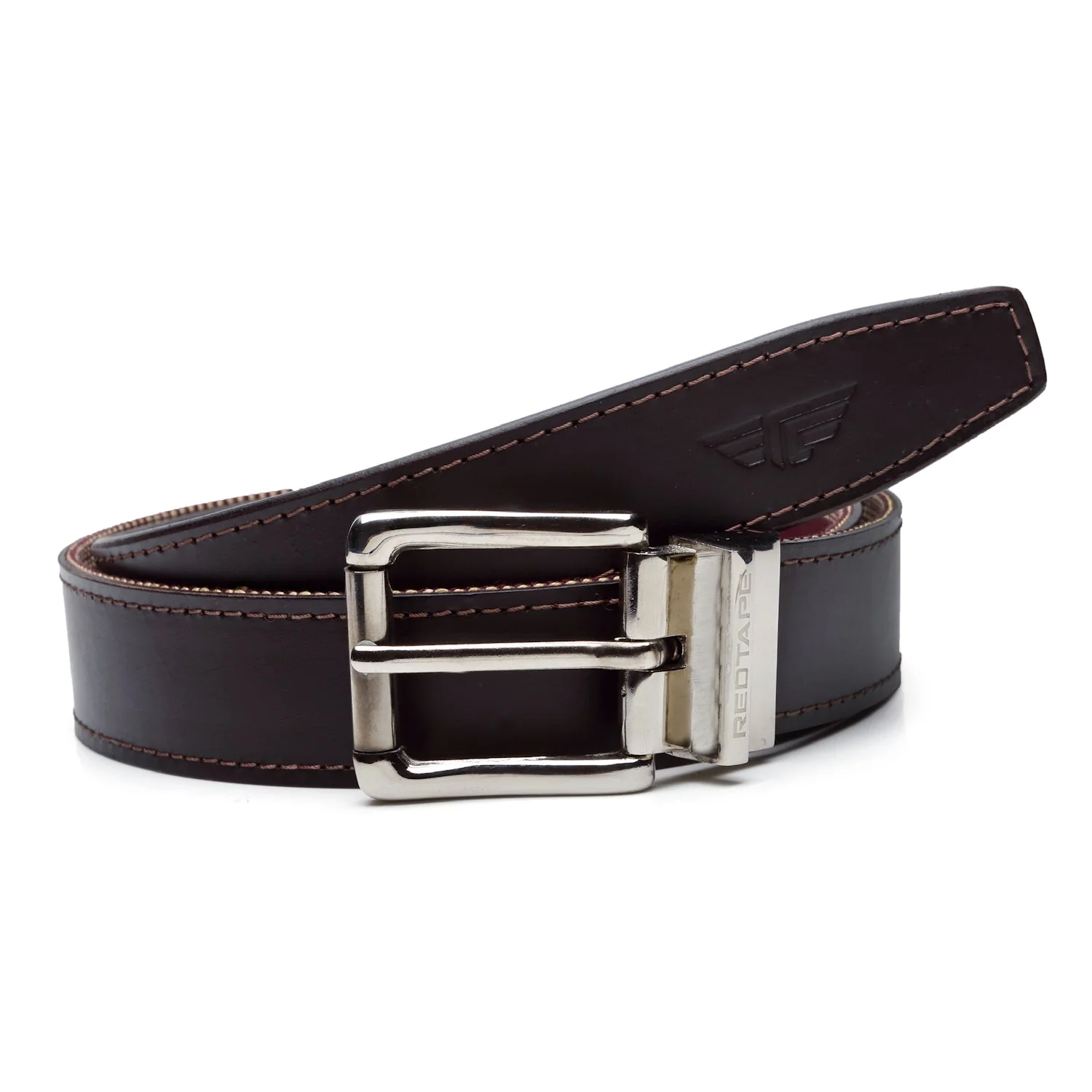 Men Bordo Leather Reversible Belt - Image 5