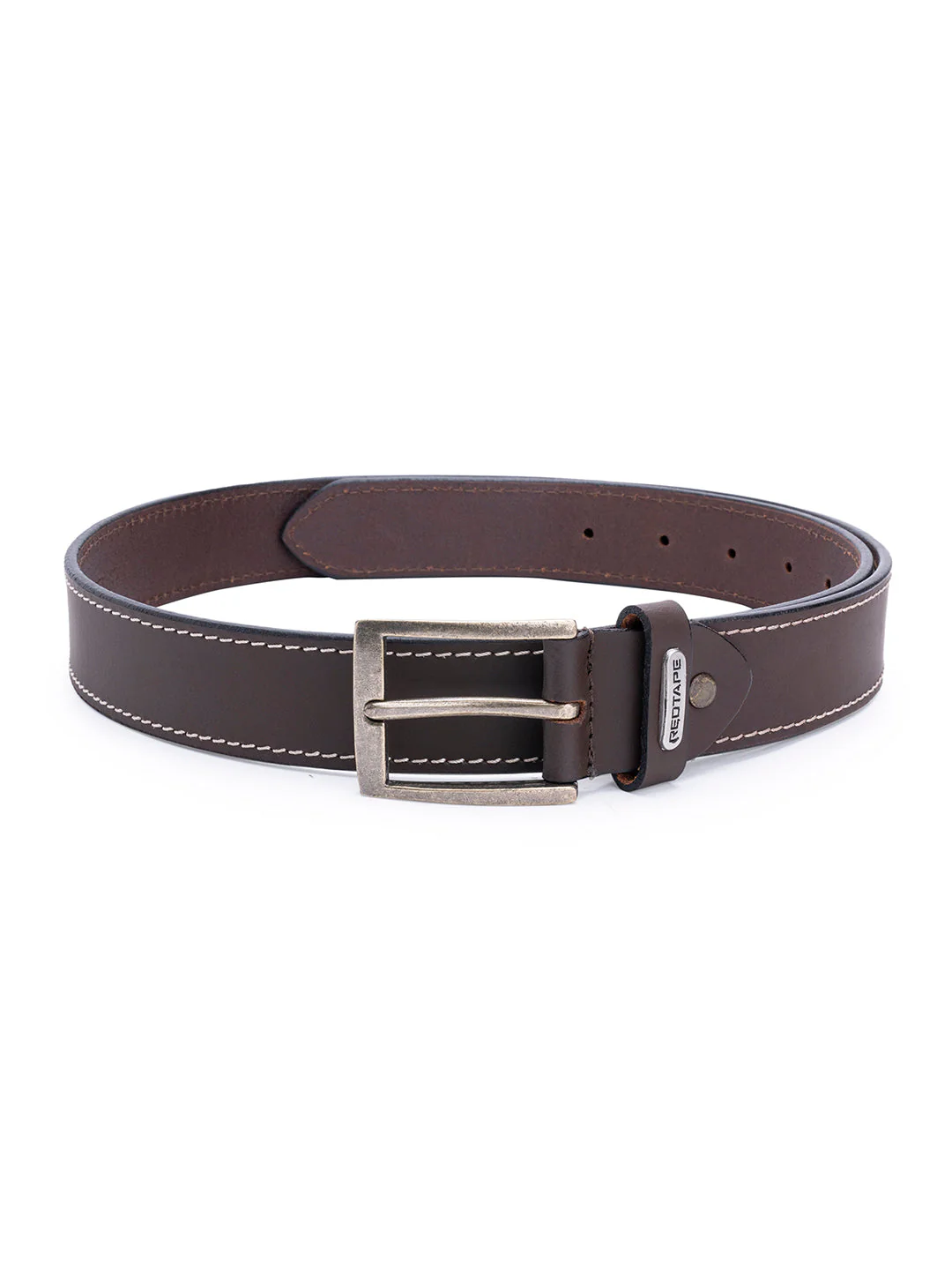 Men Brown Leather Belt - Image 3