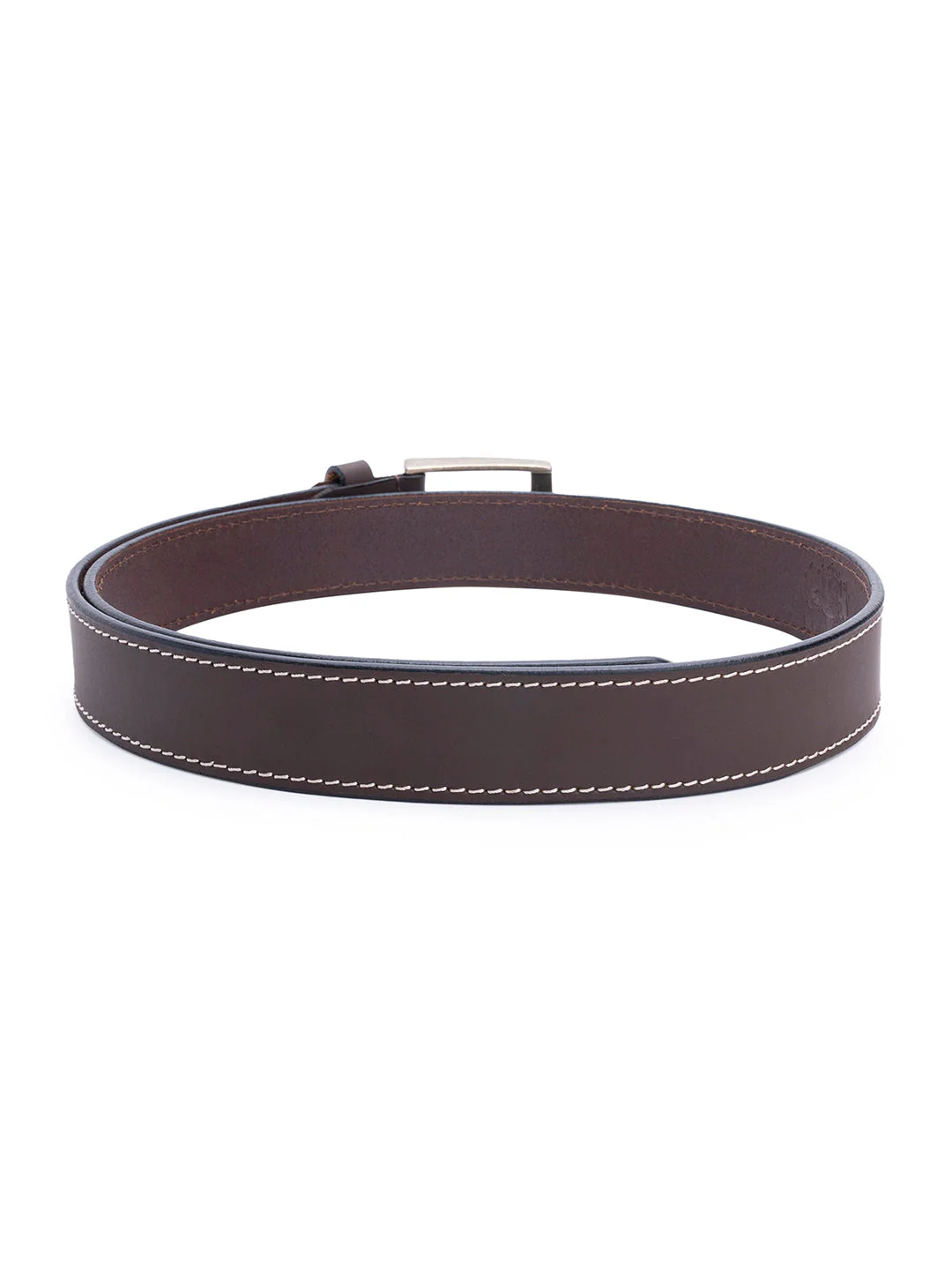 Men Brown Leather Belt - Image 5