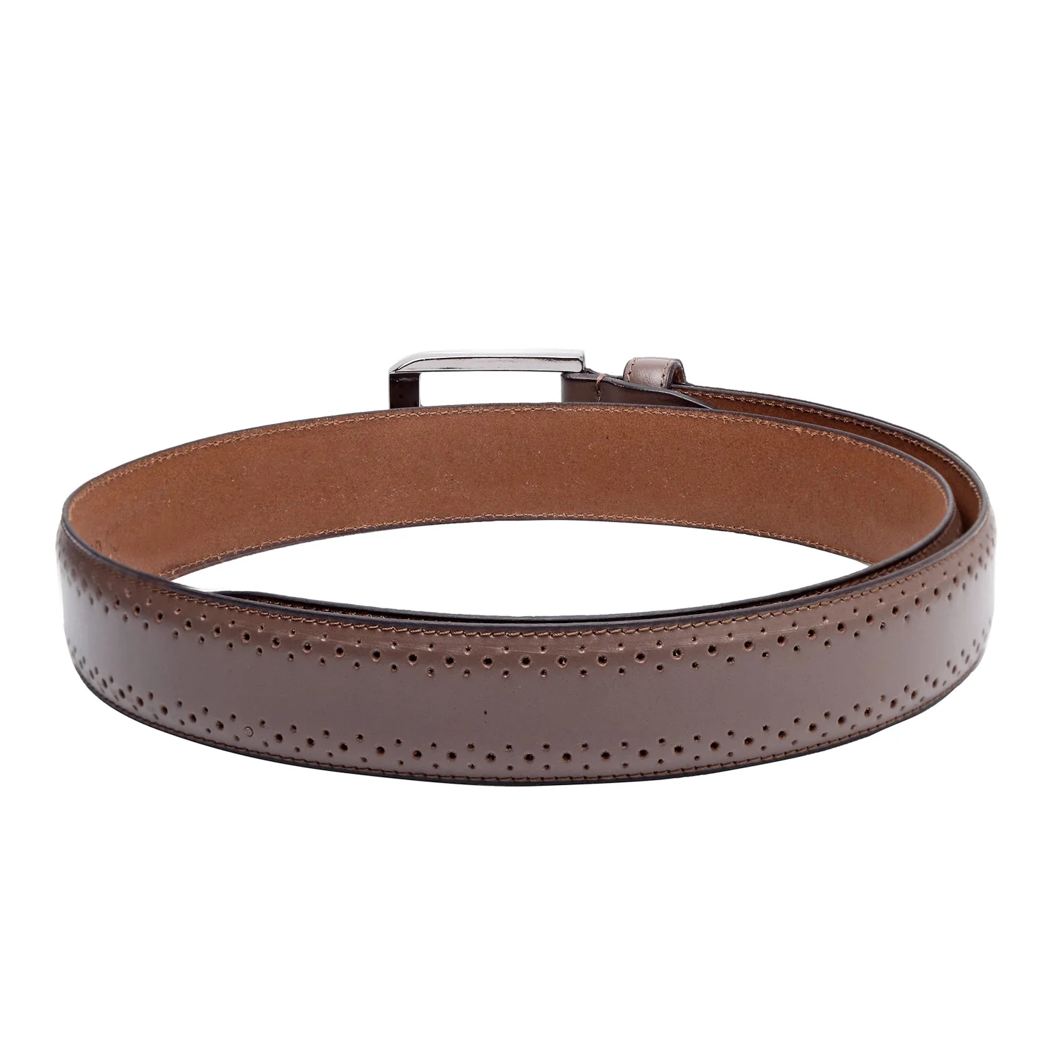Men Brown Leather Belt - Image 5