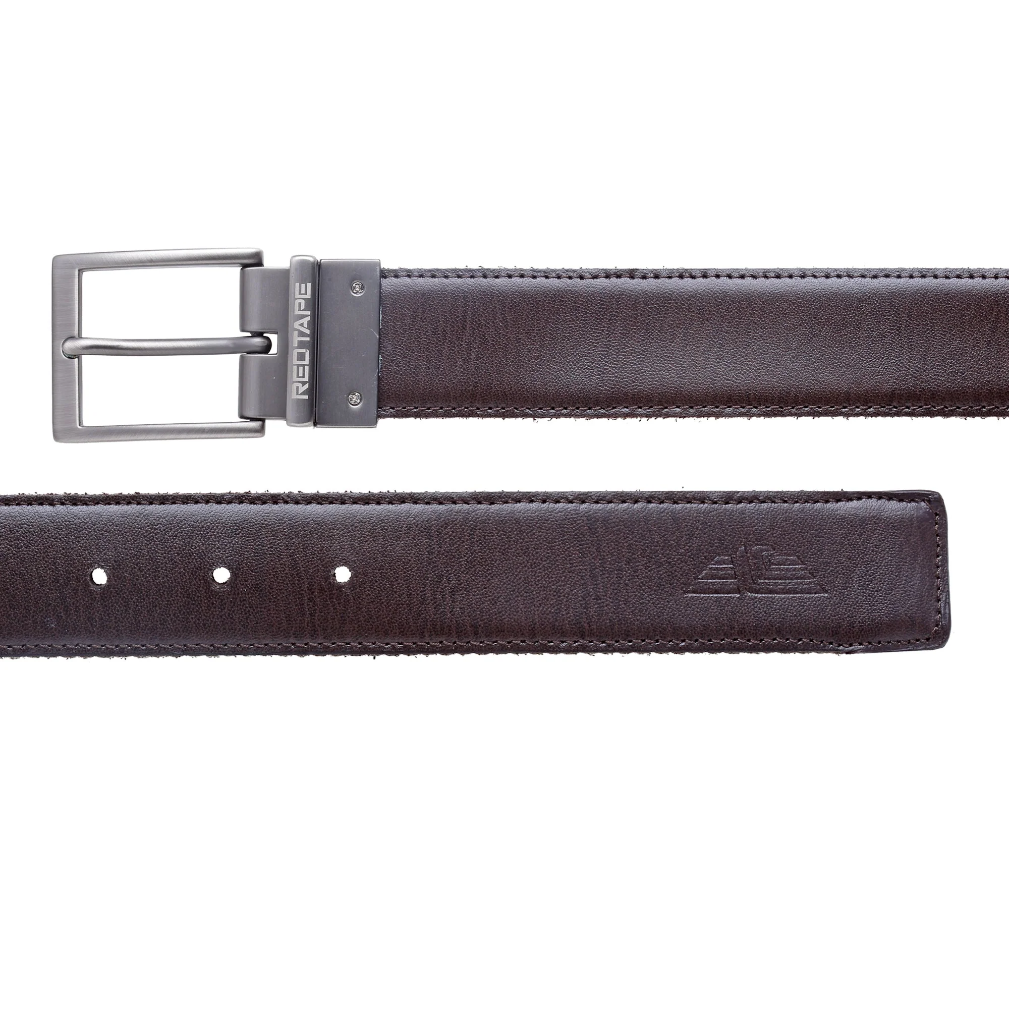 Men Brown Leather Belt - Image 4