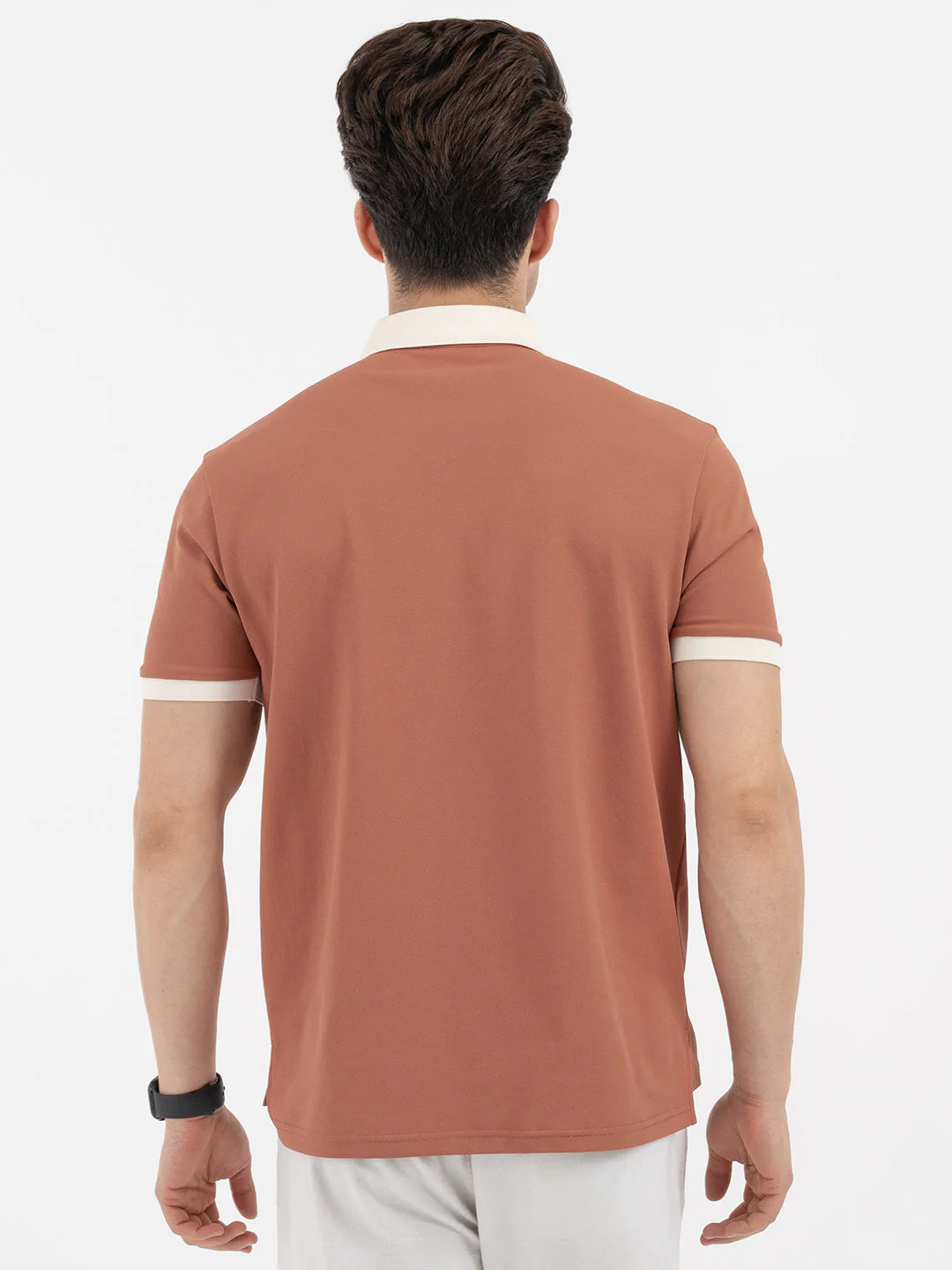 Red Tape Menâ€™s Burnt Orange Polo T-Shirt - Image 3