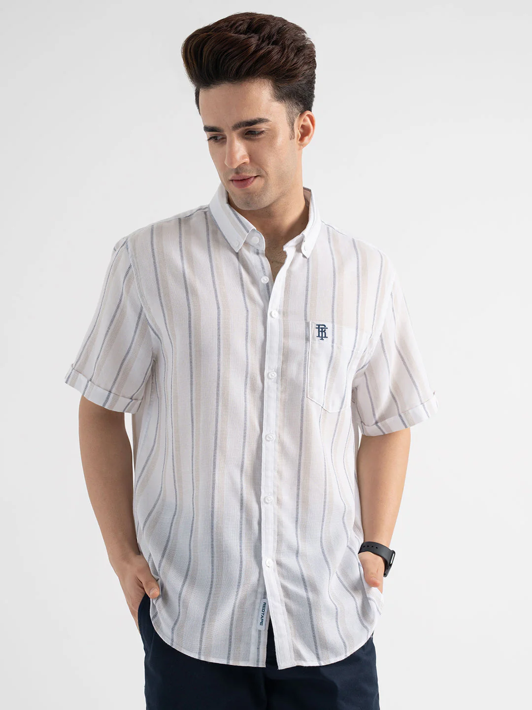 Menâ€™s Casual Off-White Shirt - Image 7