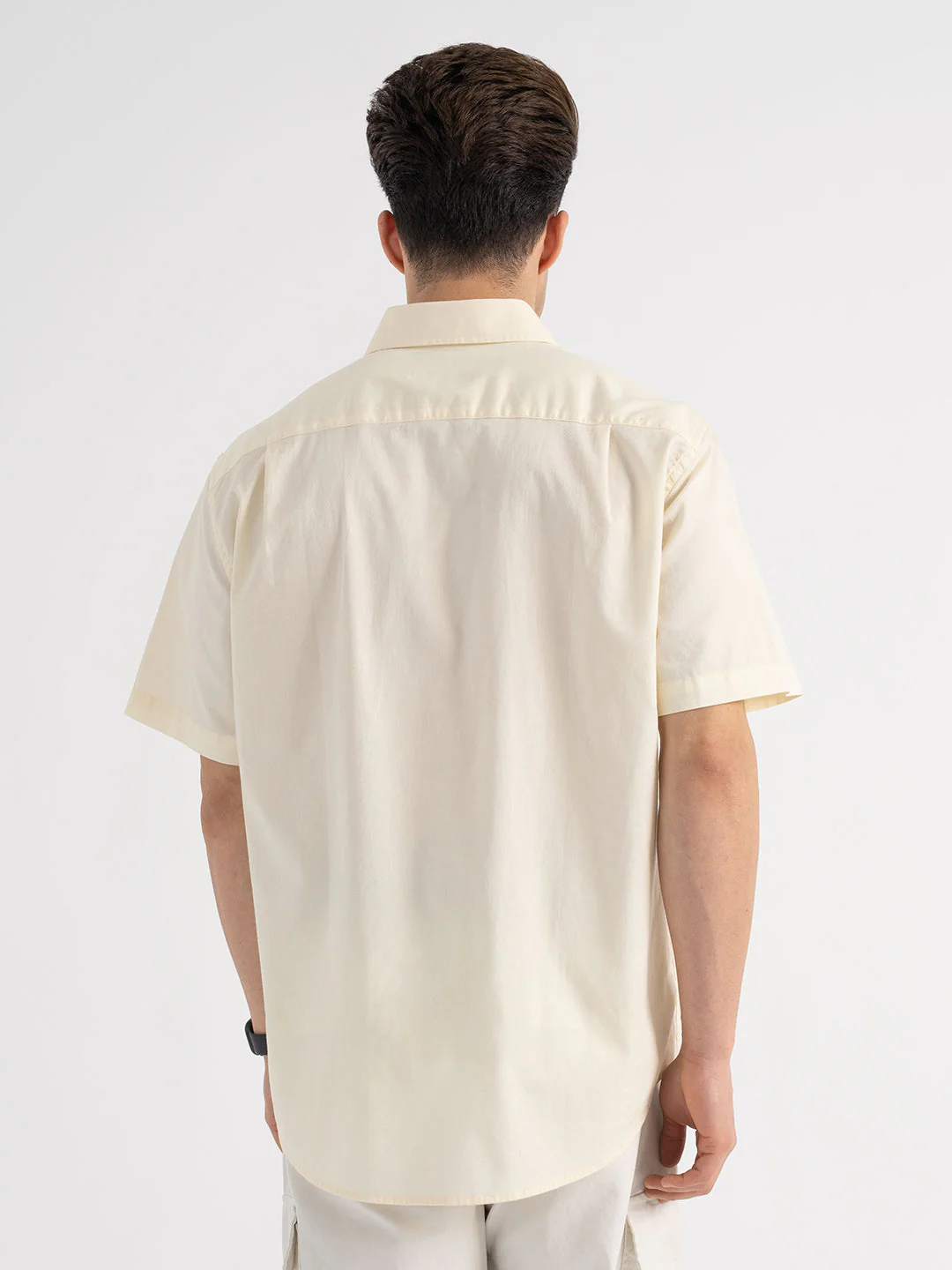 Menâ€™s Casual Pastel Yellow Shirt - Image 4