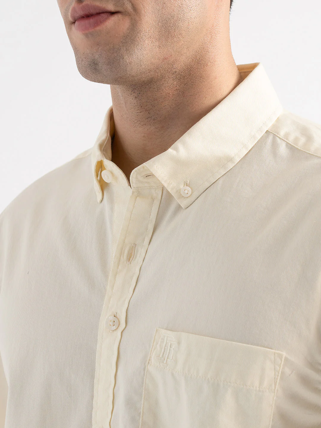 Menâ€™s Casual Pastel Yellow Shirt - Image 5