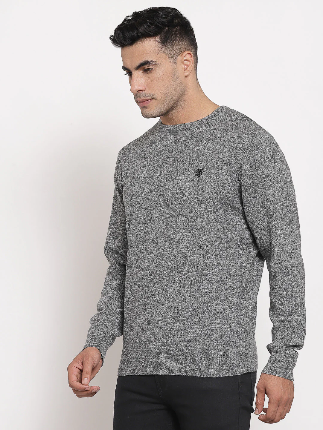 Men Dark Grey Sweater - Image 2