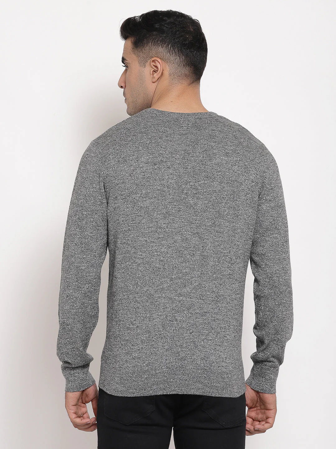 Men Dark Grey Sweater - Image 4