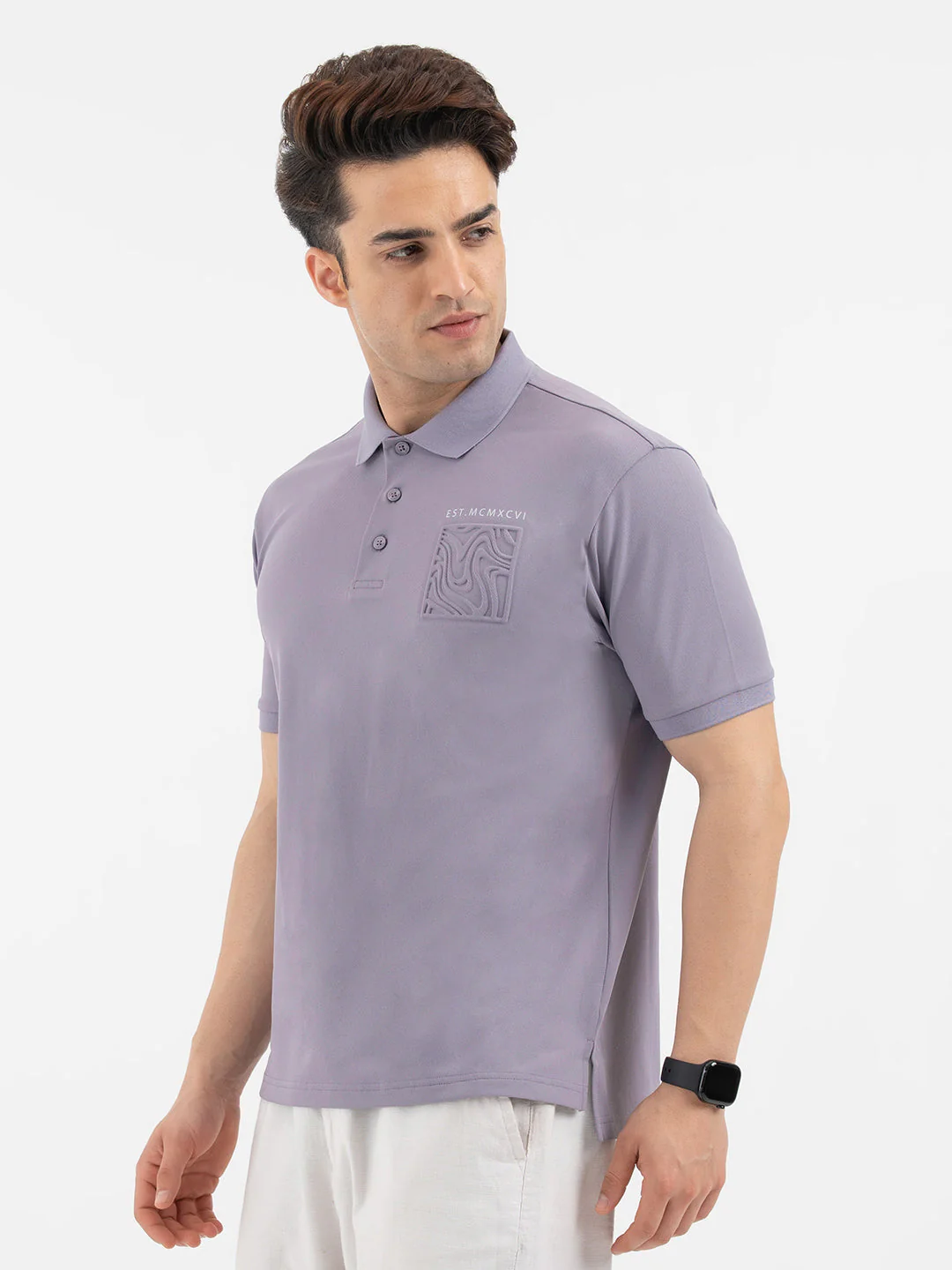 Red Tape Menâ€™s Deep Purple Polo T-Shirt - Image 2