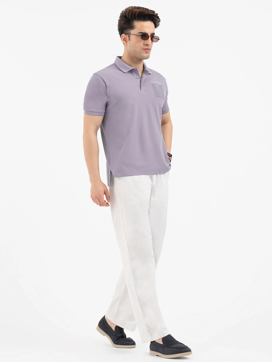 Red Tape Menâ€™s Deep Purple Polo T-Shirt - Image 5