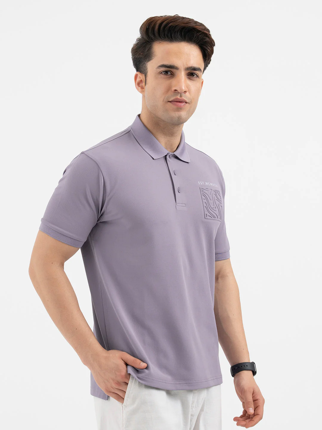 Red Tape Menâ€™s Deep Purple Polo T-Shirt - Image 6