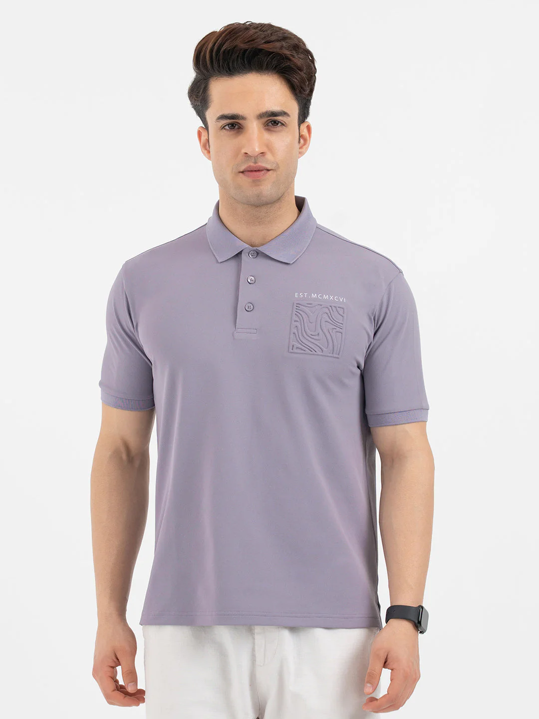 Red Tape Menâ€™s Deep Purple Polo T-Shirt - Image 7