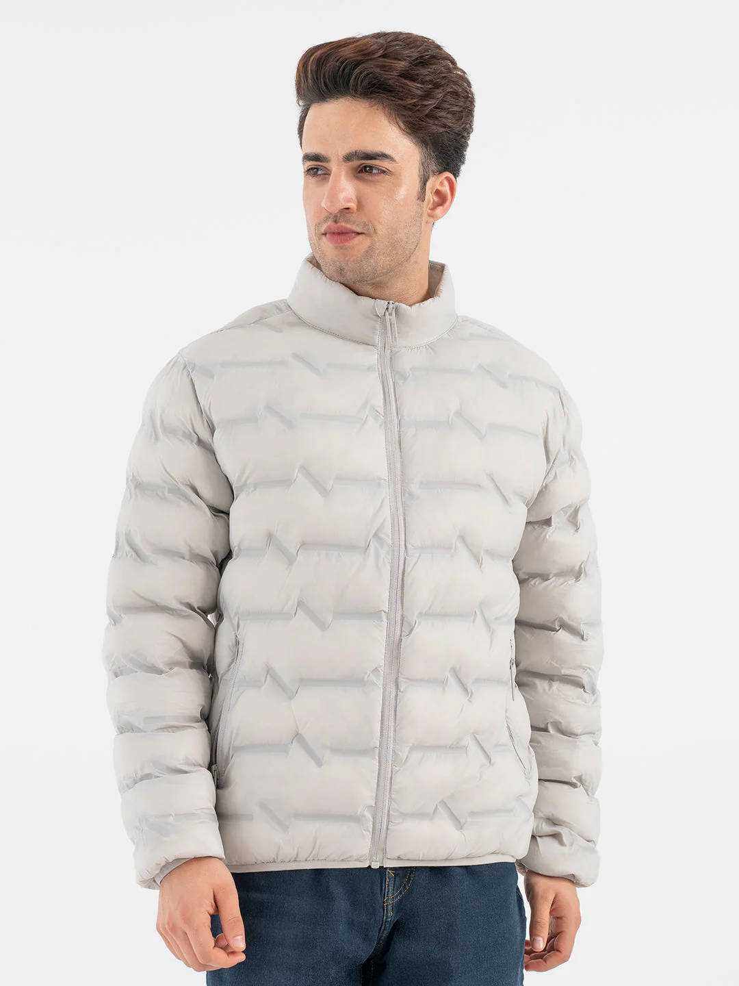 Menâ€™s Ice Grey Padded Jacket - Image 2
