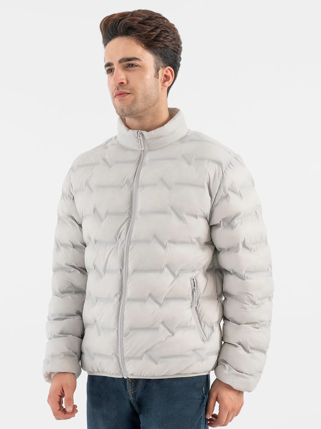 Menâ€™s Ice Grey Padded Jacket - Image 3