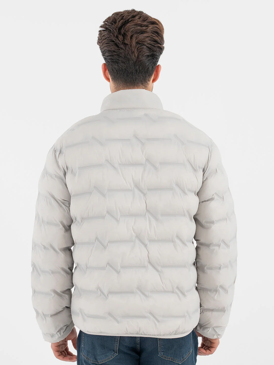 Menâ€™s Ice Grey Padded Jacket - Image 4
