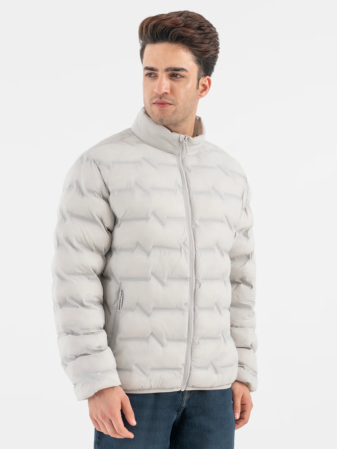 Menâ€™s Ice Grey Padded Jacket - Image 7