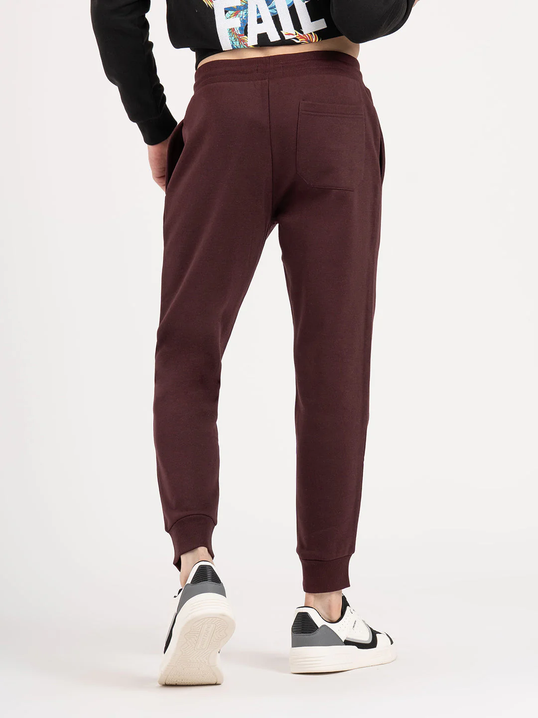 Men's Maroon Active Wear Joggers - Image 3