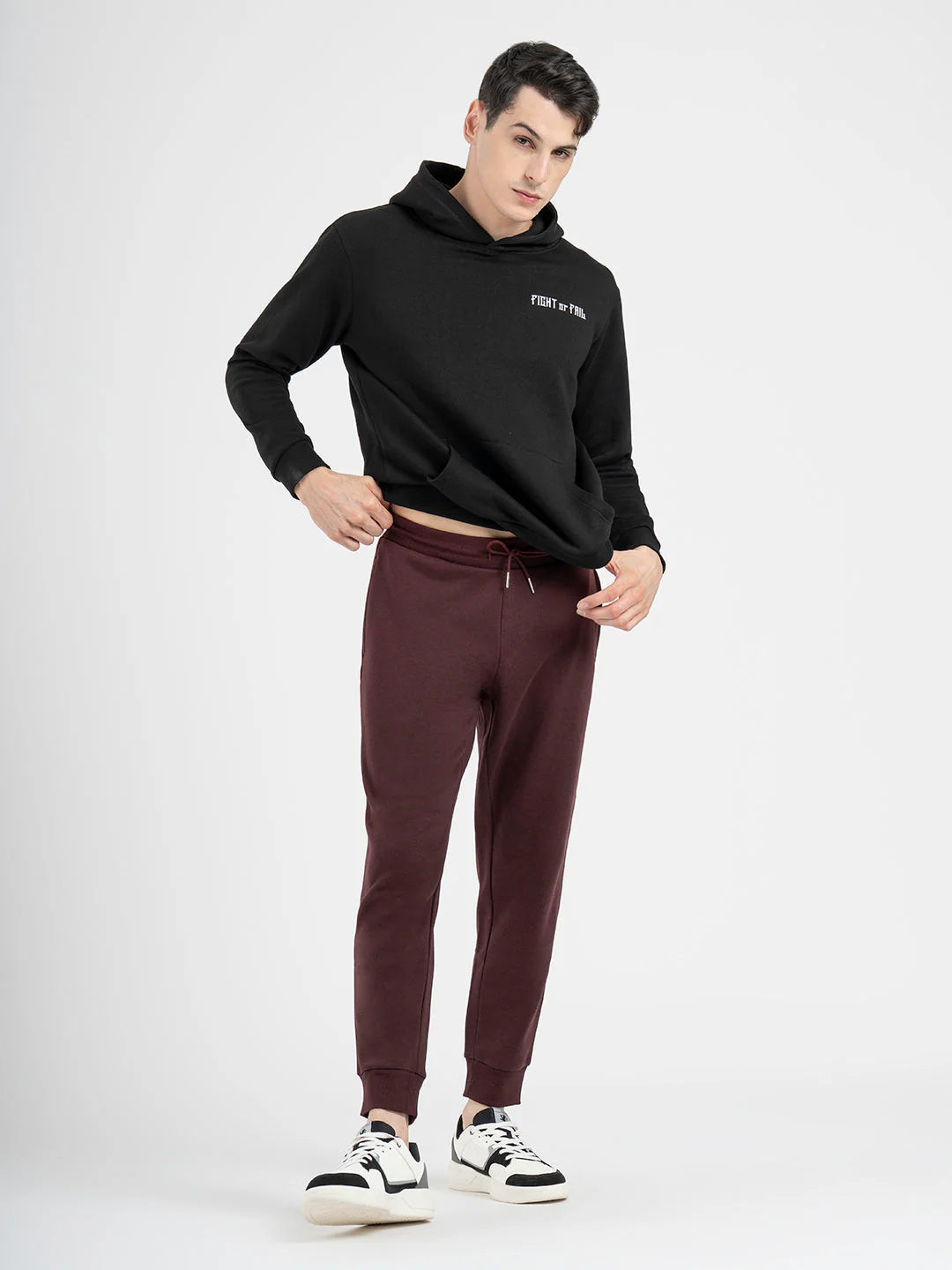 Men's Maroon Active Wear Joggers - Image 5
