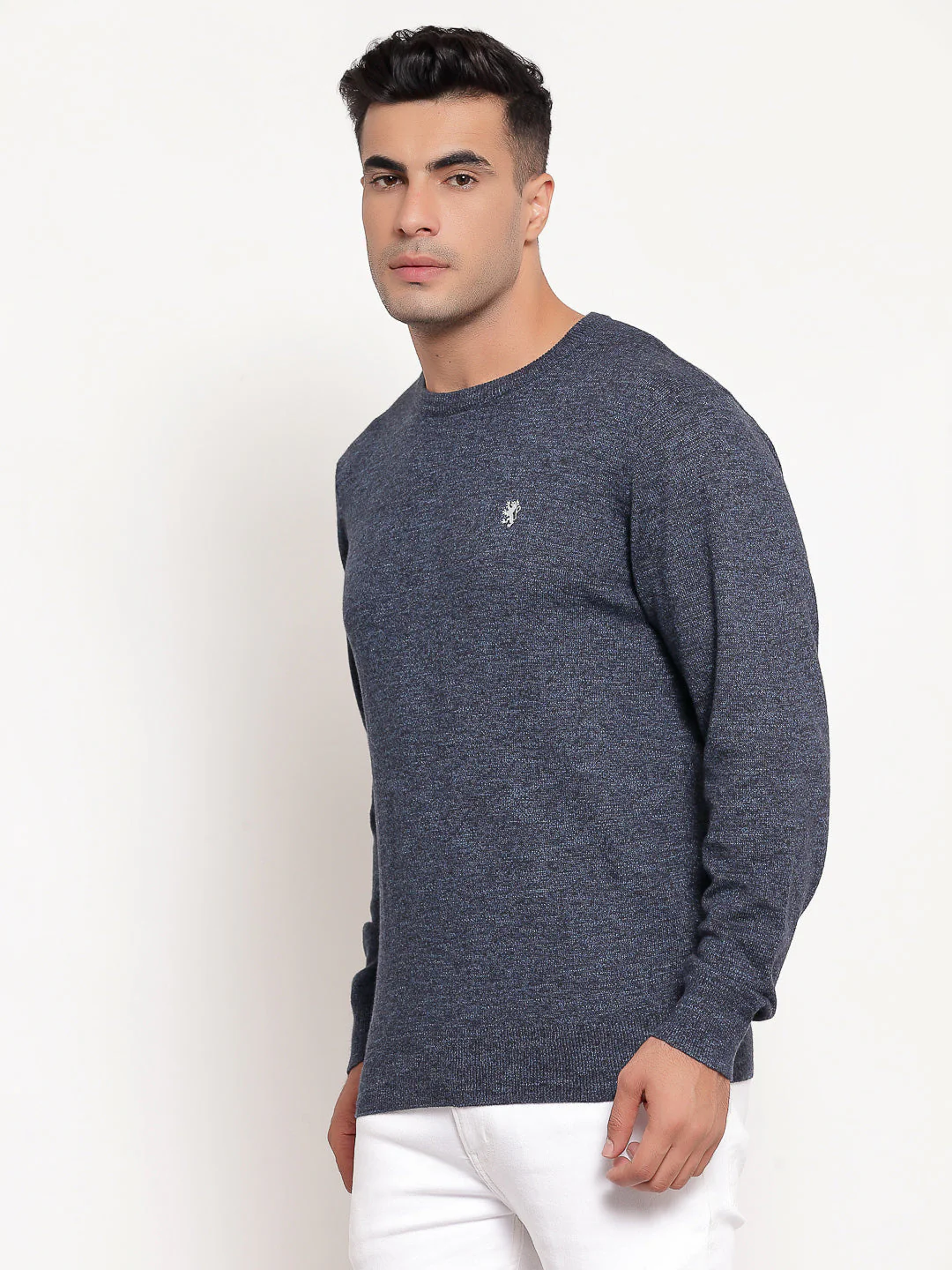 Men Midnight Blue Sweater - Image 2