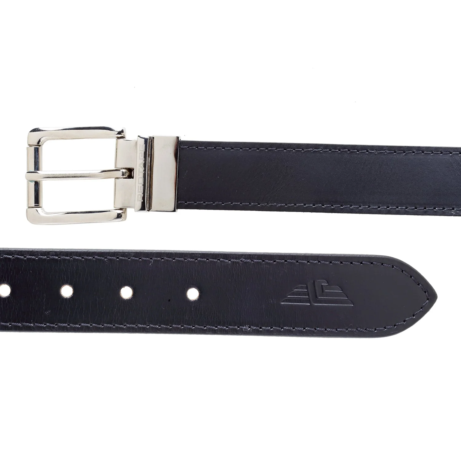 Men Navy Black Leather Reversible Belt - Image 4