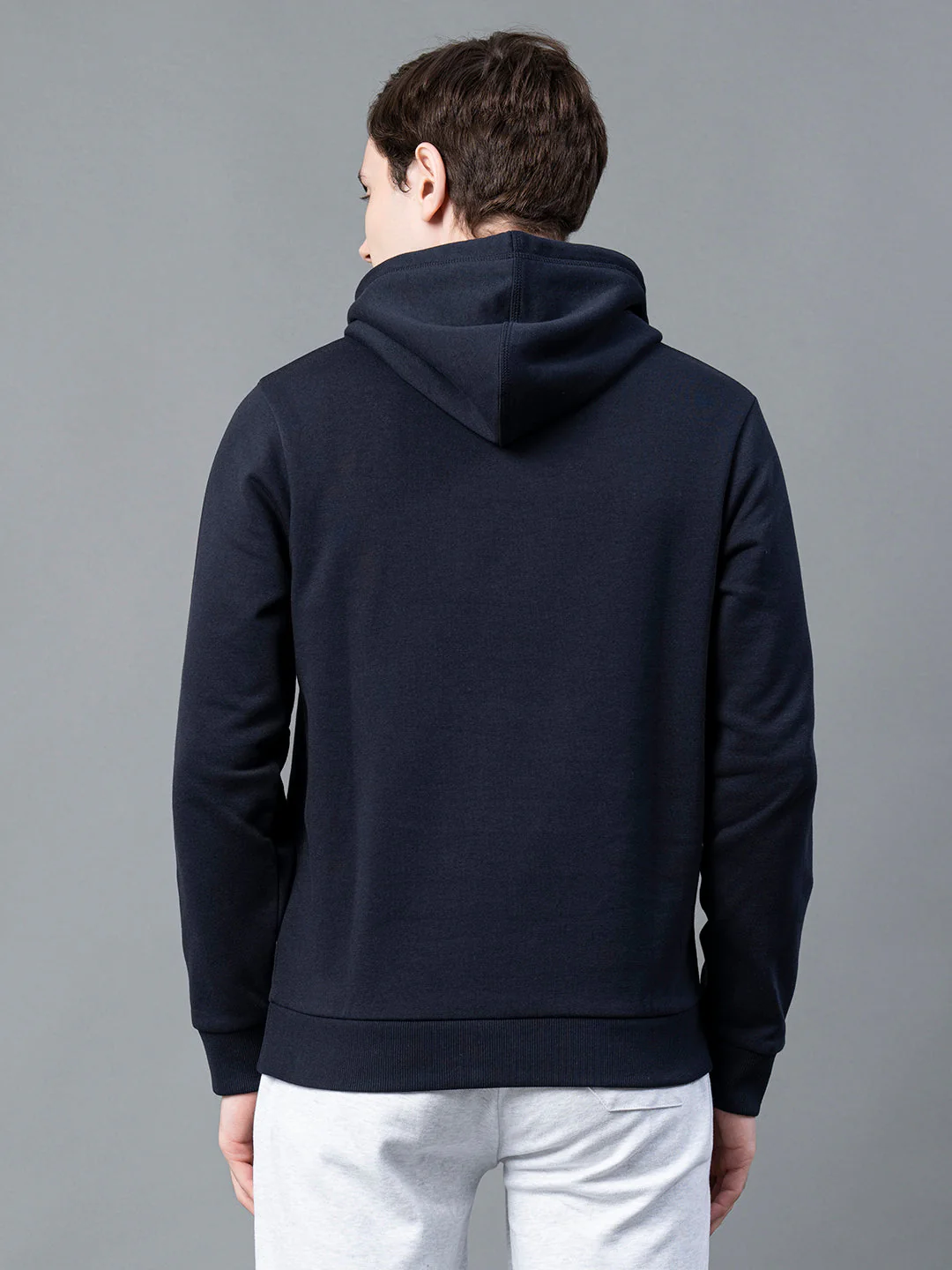 Men Navy Graphic Print Hoodie - Image 3